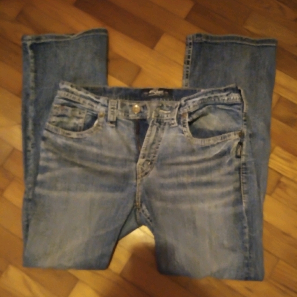 Men's silver jeans